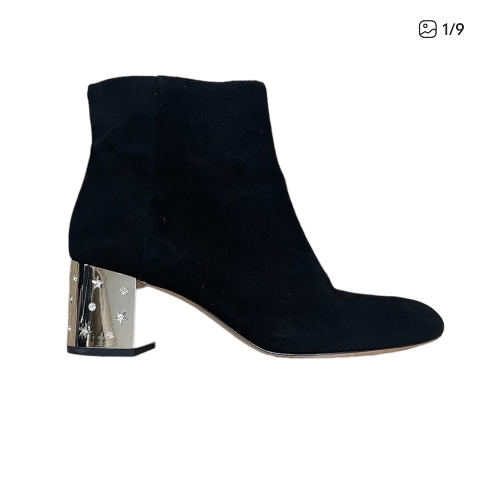 Kate Spade Serendipity Black Suede Block Heel Booties